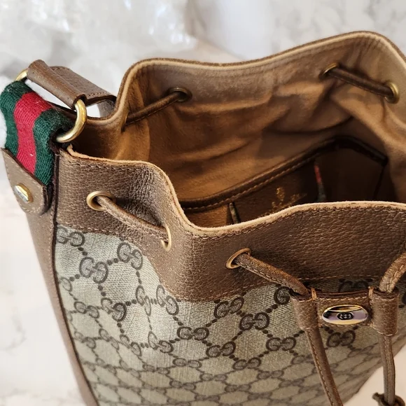 Gucci Vintage Sherry Line GG Bucket Bag
